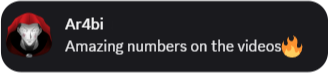 Testimonial from Ar4bi: Amazing numbers on the videos.